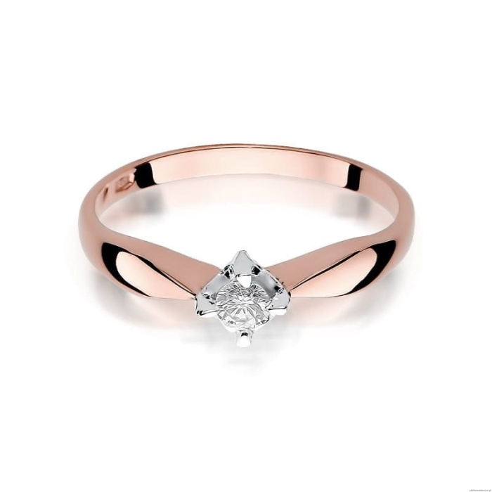 Pierścionek W171 Diament 0,12ct różowe złoto