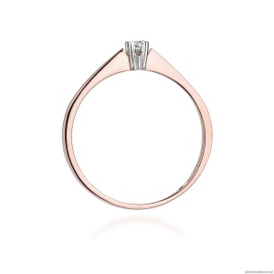 Pierścionek W175 Diament 0,03ct różowe złoto