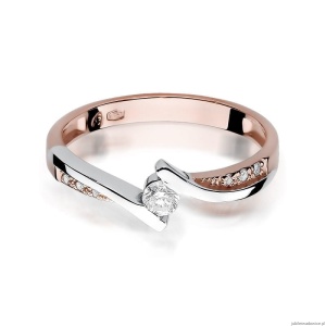 Pierścionek W177 Diament 0,13ct różowe złoto