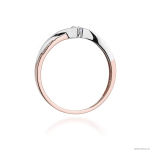 Pierścionek W177 Diament 0,13ct różowe złoto