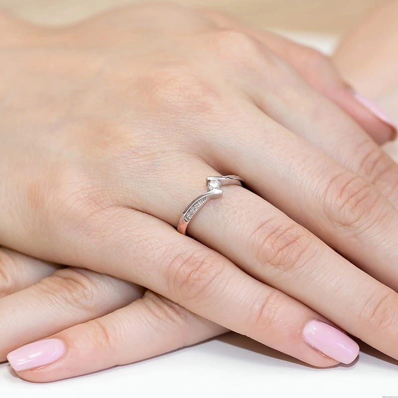 Pierścionek W177 Diament 0,13ct różowe złoto