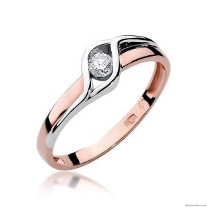 Pierścionek W178 Diament 0,10ct różowe złoto