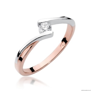 Pierścionek W180 Diament 0,10ct różowe złoto