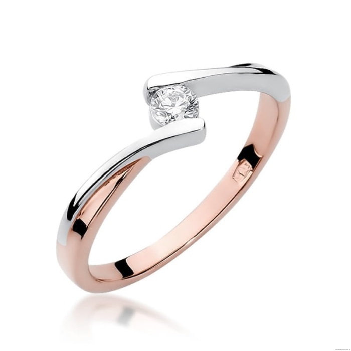 Pierścionek W180 Diament 0,10ct różowe złoto