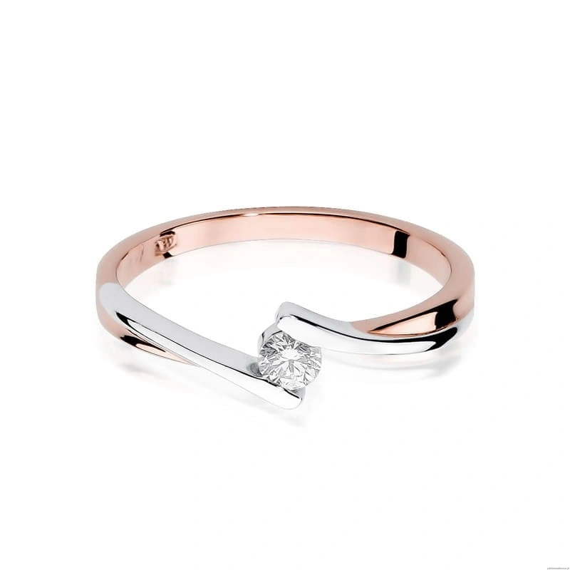 Pierścionek W180 Diament 0,10ct różowe złoto