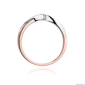 Pierścionek W180 Diament 0,10ct różowe złoto
