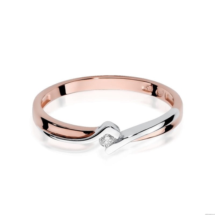 Pierścionek W181 Diament 0,04ct różowe złoto