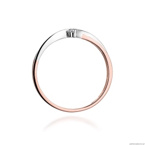 Pierścionek W181 Diament 0,04ct różowe złoto