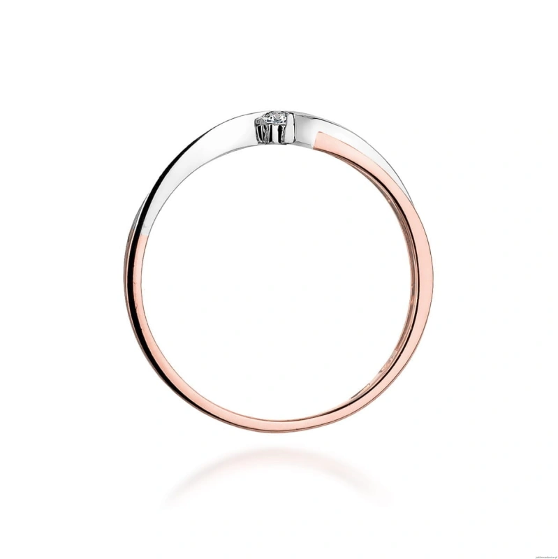 Pierścionek W181 Diament 0,04ct różowe złoto