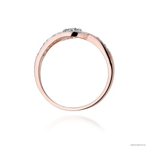 Pierścionek W184 Diament 0,10ct różowe złoto