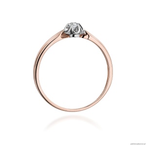 Pierścionek W187 Diament 0,04ct różowe złoto