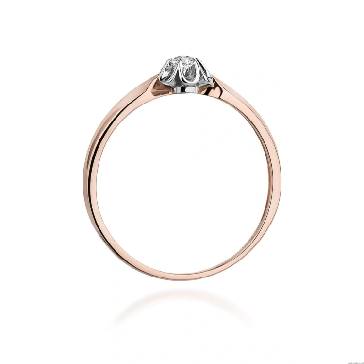 Pierścionek W187 Diament 0,04ct różowe złoto