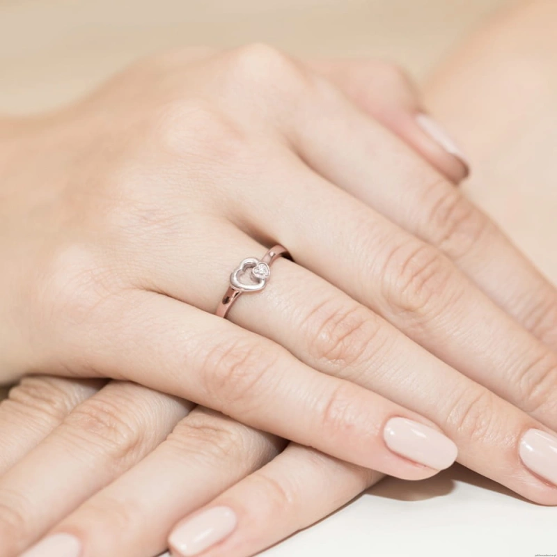 Pierścionek W188 Diament 0,02ct różowe złoto