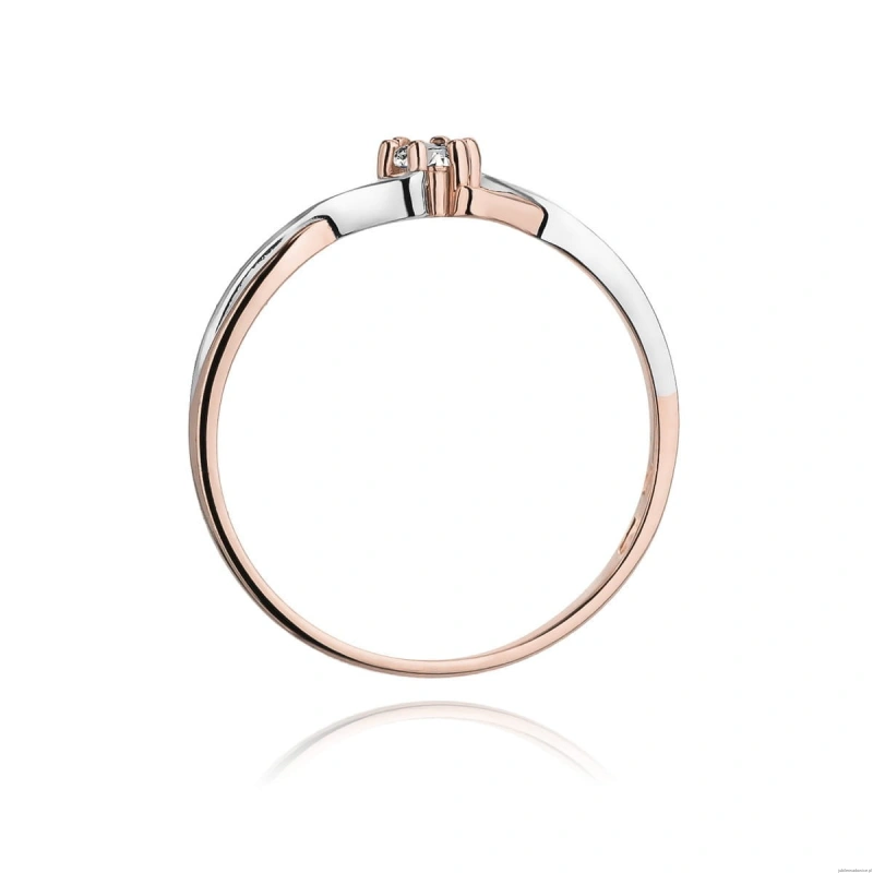 Pierścionek W190B Diament 0,08ct różowe złoto