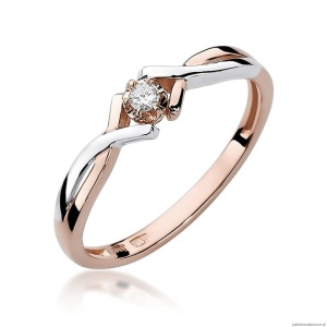 Pierścionek W190 Diament 0,04ct różowe złoto