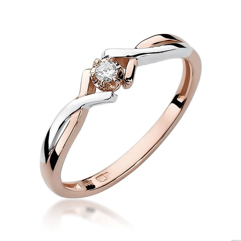 Pierścionek W190 Diament 0,04ct różowe złoto