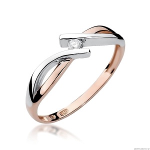 Pierścionek W191 Diament 0,04ct różowe złoto