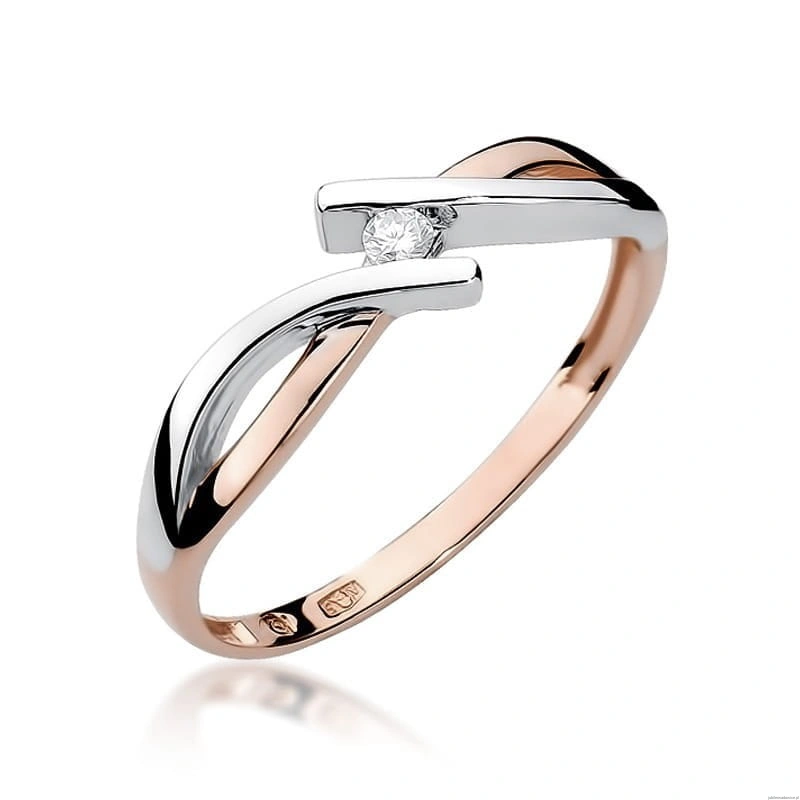 Pierścionek W191 Diament 0,04ct różowe złoto