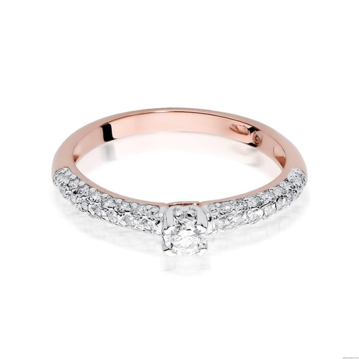 Pierścionek W200 Diament 0,15ct różowe złoto