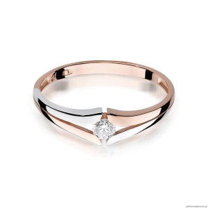 Pierścionek W207 Diament 0,10ct różowe złoto