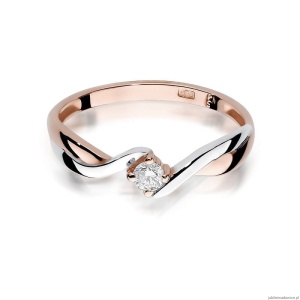 Pierścionek W208 Diament 0,08ct różowe złoto