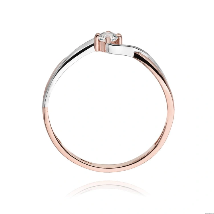 Pierścionek W208 Diament 0,08ct różowe złoto