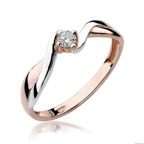 Pierścionek W208 Diament 0,10ct różowe złoto