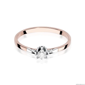 Pierścionek W209 Diament 0,08ct różowe złoto