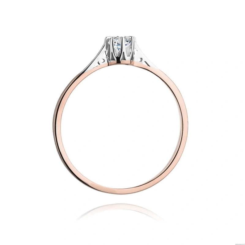 Pierścionek W209 Diament 0,08ct różowe złoto