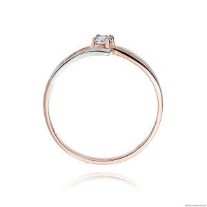 Pierścionek W210 Diament 0,08ct różowe złoto