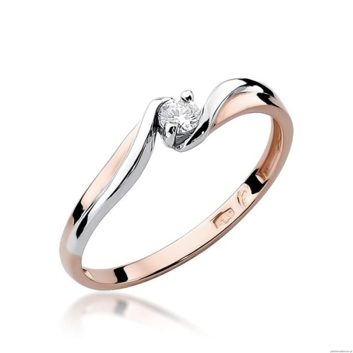 Pierścionek W211 Diament 0,10ct różowe złoto