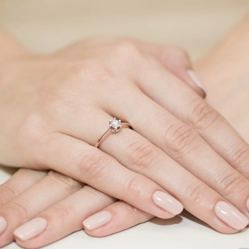 Pierścionek W220B Diament 0,30ct różowe złoto