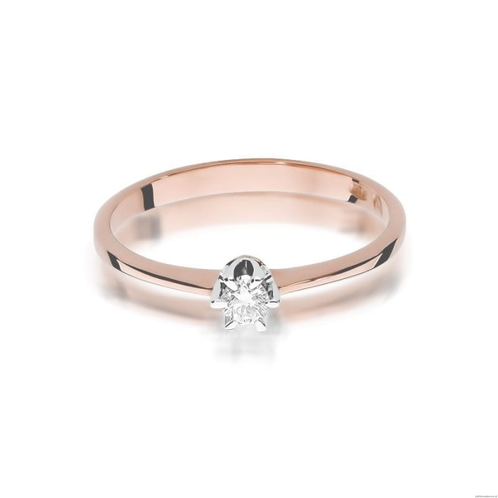 Pierścionek W220 Diament 0,10ct różowe złoto