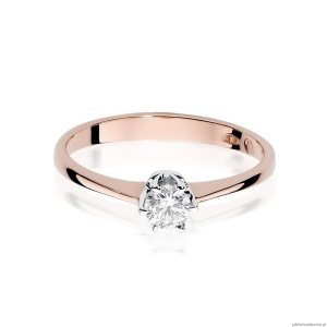 Pierścionek W220 Diament 0,20ct różowe złoto