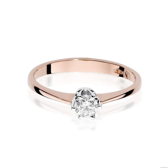 Pierścionek W220 Diament 0,20ct różowe złoto
