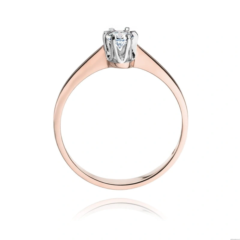 Pierścionek W220 Diament 0,20ct różowe złoto