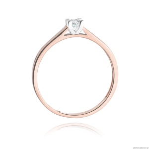 Pierścionek W221 Diament 0,08ct różowe złoto