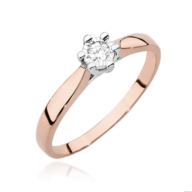 Pierścionek W222BT Diament 0,08ct różowe złoto
