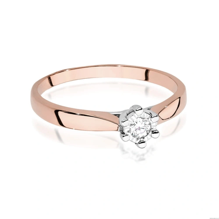 Pierścionek W222BT Diament 0,08ct różowe złoto