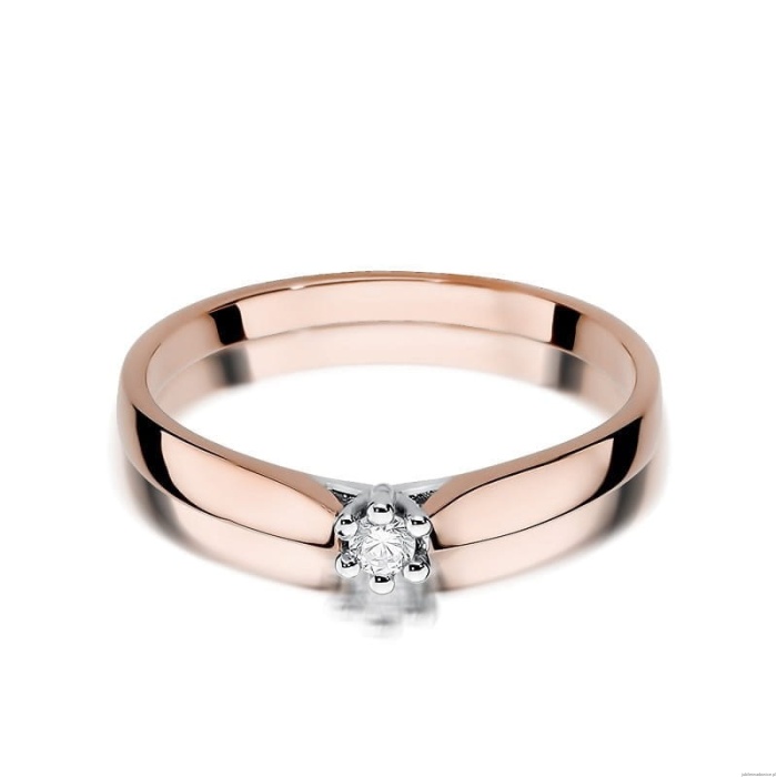 Pierścionek W222 Diament 0,04ct różowe złoto