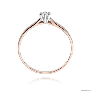 Pierścionek W222 Diament 0,08ct różowe złoto