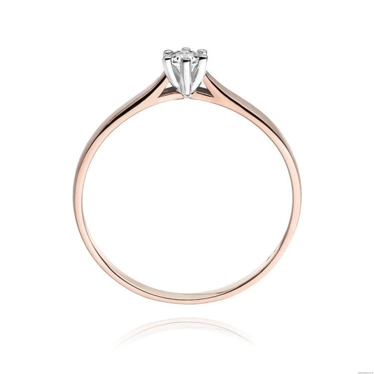 Pierścionek W222 Diament 0,10ct różowe złoto