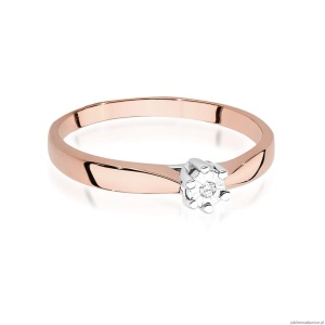Pierścionek W222T Diament 0,01ct różowe złoto