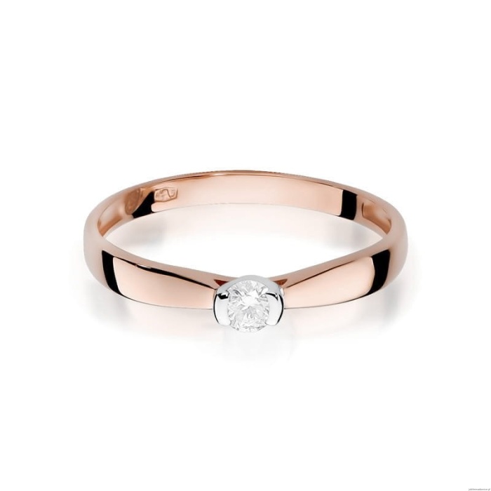 Pierścionek W223 Diament 0,08ct różowe złoto