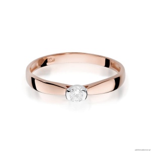 Pierścionek W223 Diament 0,10ct różowe złoto