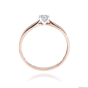Pierścionek W223 Diament 0,10ct różowe złoto