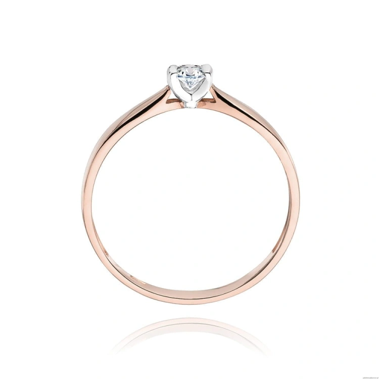 Pierścionek W223 Diament 0,10ct różowe złoto
