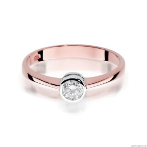 Pierścionek W224B Diament 0,25ct różowe złoto