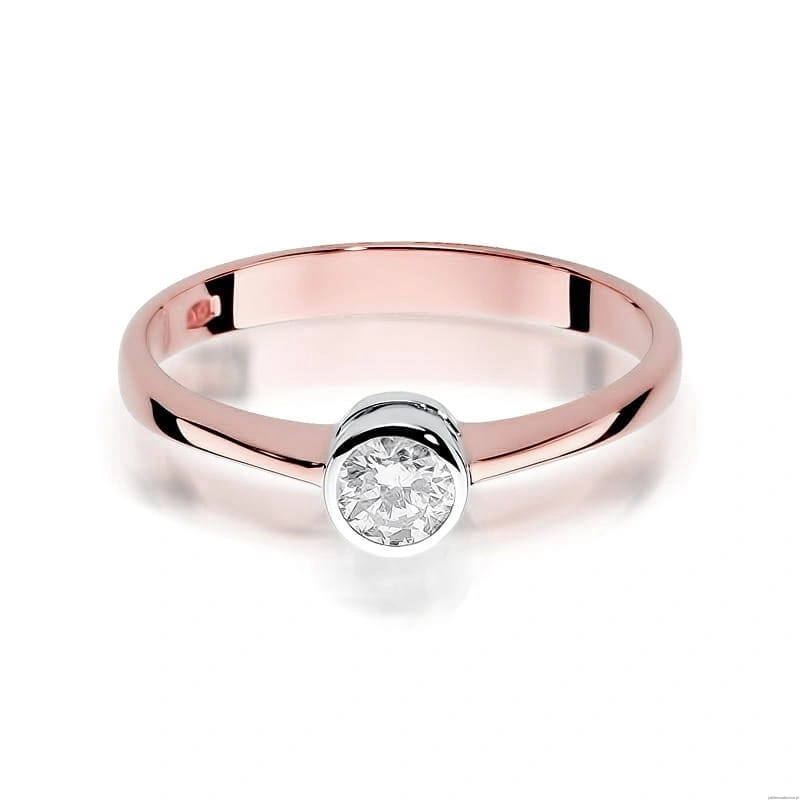 Pierścionek W224B Diament 0,25ct różowe złoto