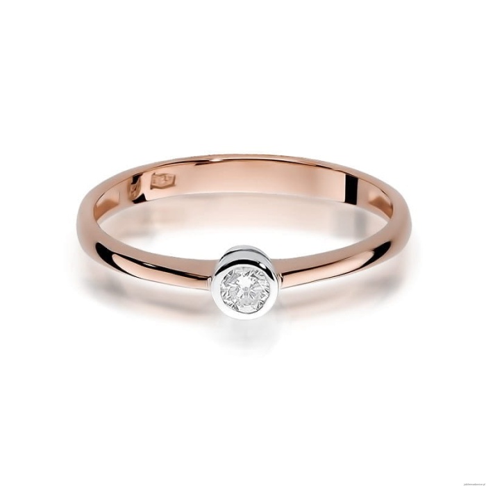 Pierścionek W224 Diament 0,08ct różowe złoto